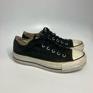 Converse black canvas platform sneakers size‎ 7